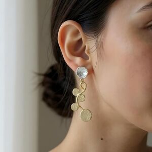 Turkish Artisan 18K Gold Plated Brass Handcrafted Luxury Statement Earrings